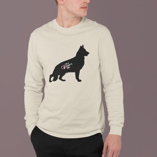 German Shepherd Daddy's Girl Long Sleeve Tee Shirt. German Shepherd Lovers Men's Tee.