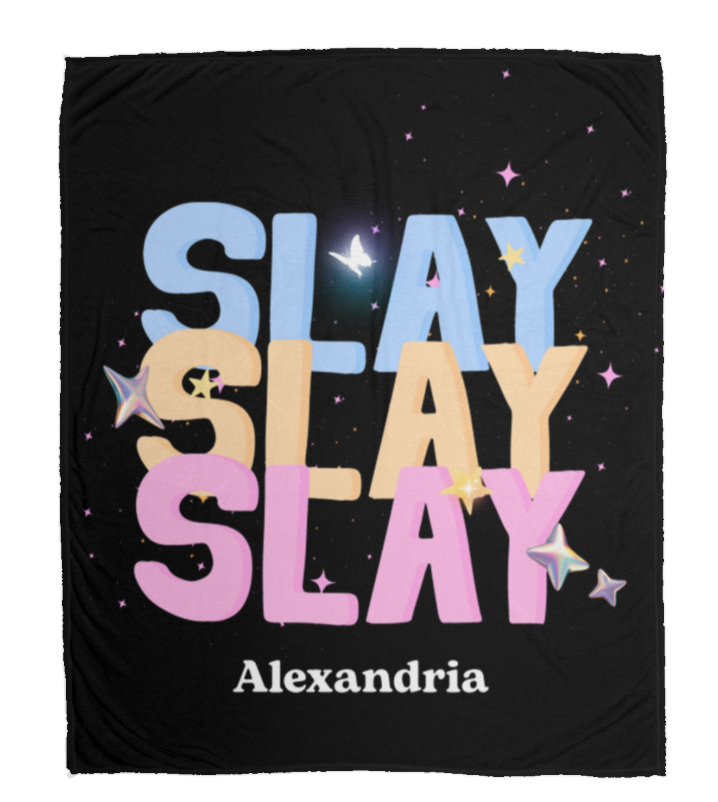 Slay Plush Blanket - Motivational Decor, Cozy Home Accessory for teens